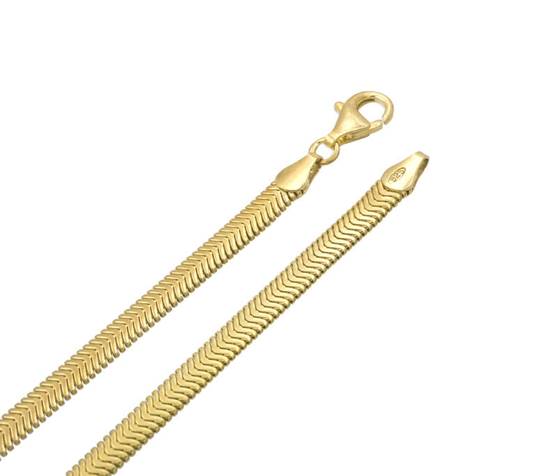 Schlangenkette flach N-8932/ 42cm vergoldet