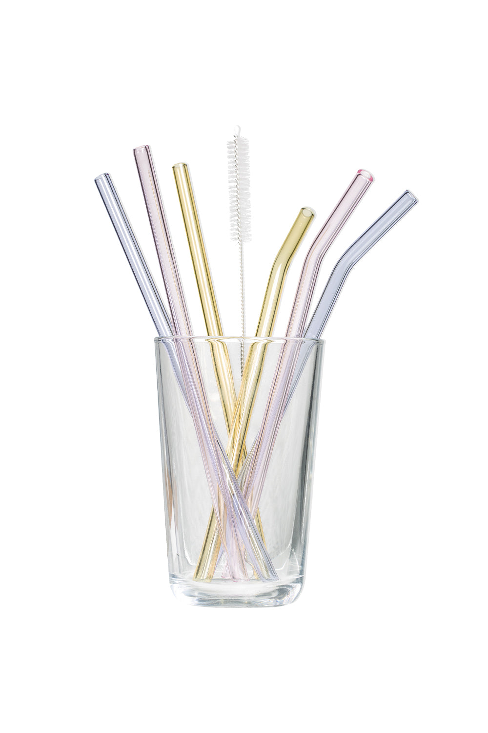STROHHALM 6ER SET GLAS PASTELL
